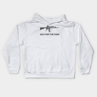 RIFLE AIM FOR THE FACE Kids Hoodie